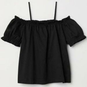 NWT H&M Black Off-the-shoulder Top with Straps